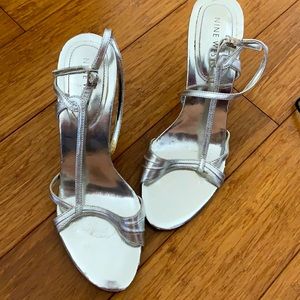Nine West strappy silver heel 4 inch